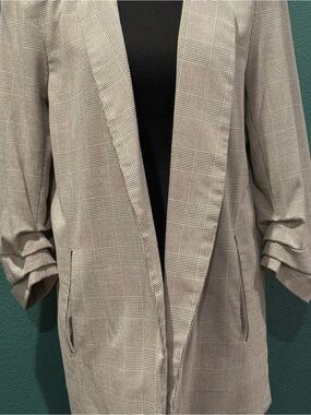 Rachel Zoe Plaid Notched-Lapel Blazer in Gray